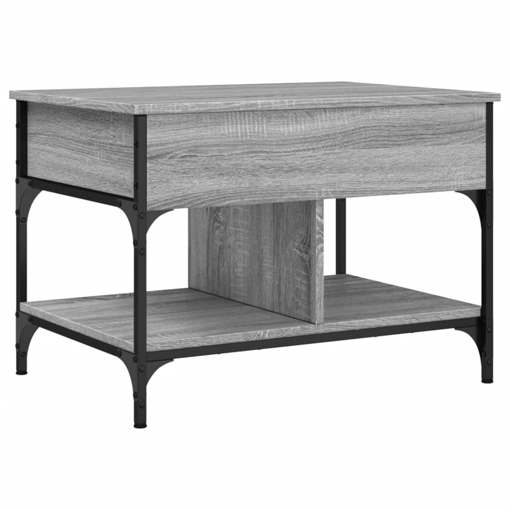 Table basse sonoma gris 70x50x50 cm bois d’ingénierie et métal - Tables basses