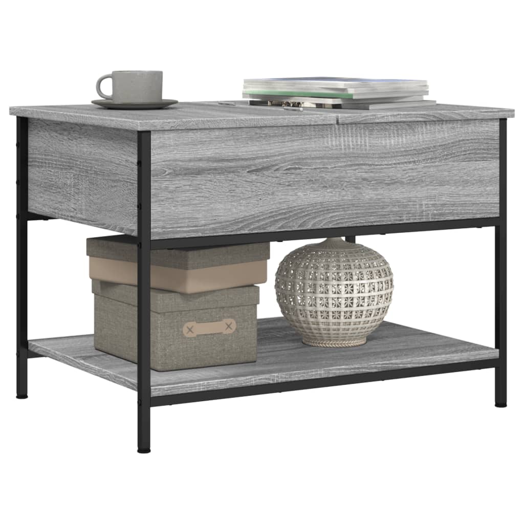 Table basse sonoma gris 70x50x50 cm bois d’ingénierie et métal - Tables basses