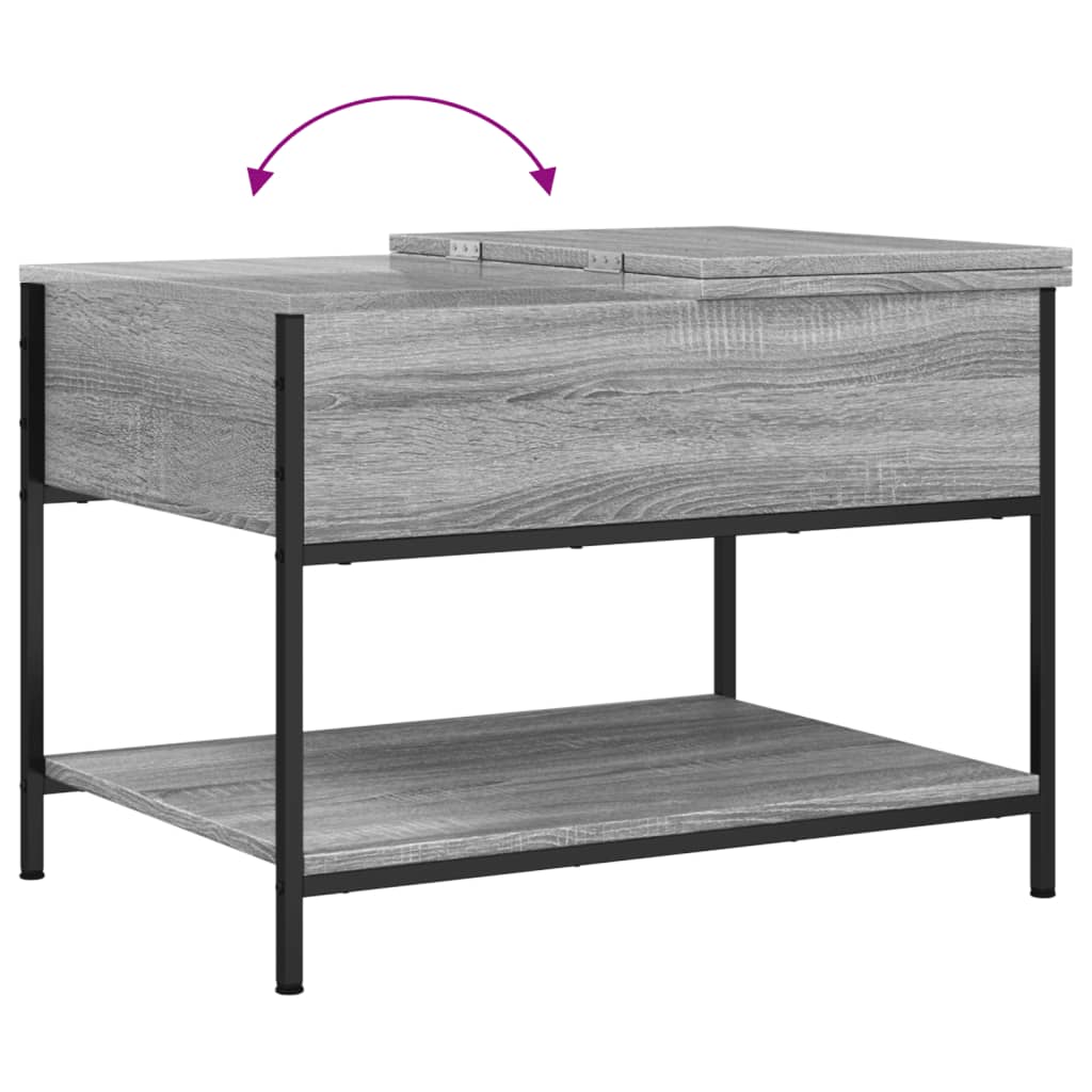Table basse sonoma gris 70x50x50 cm bois d’ingénierie et métal - Tables basses