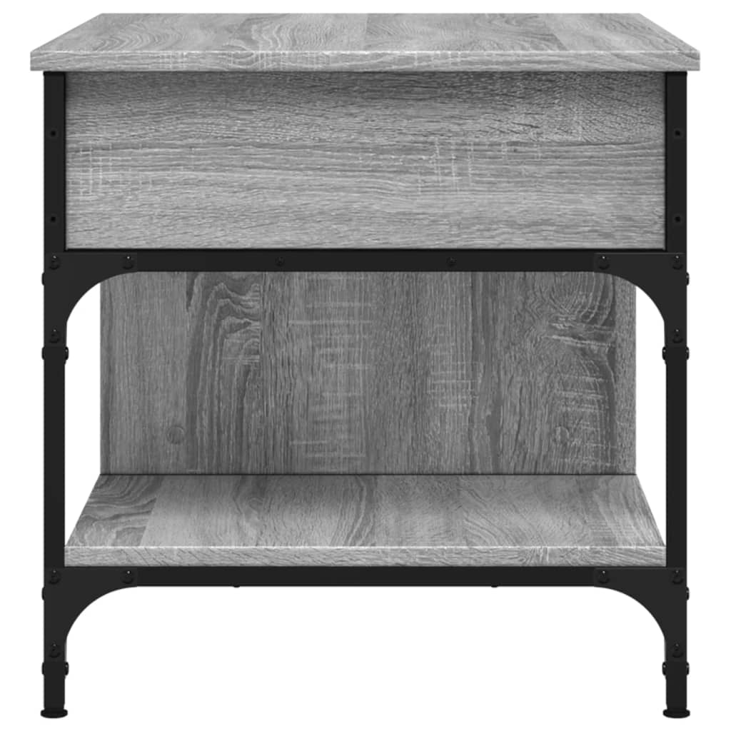 Table basse sonoma gris 70x50x50 cm bois d’ingénierie et métal - Tables basses