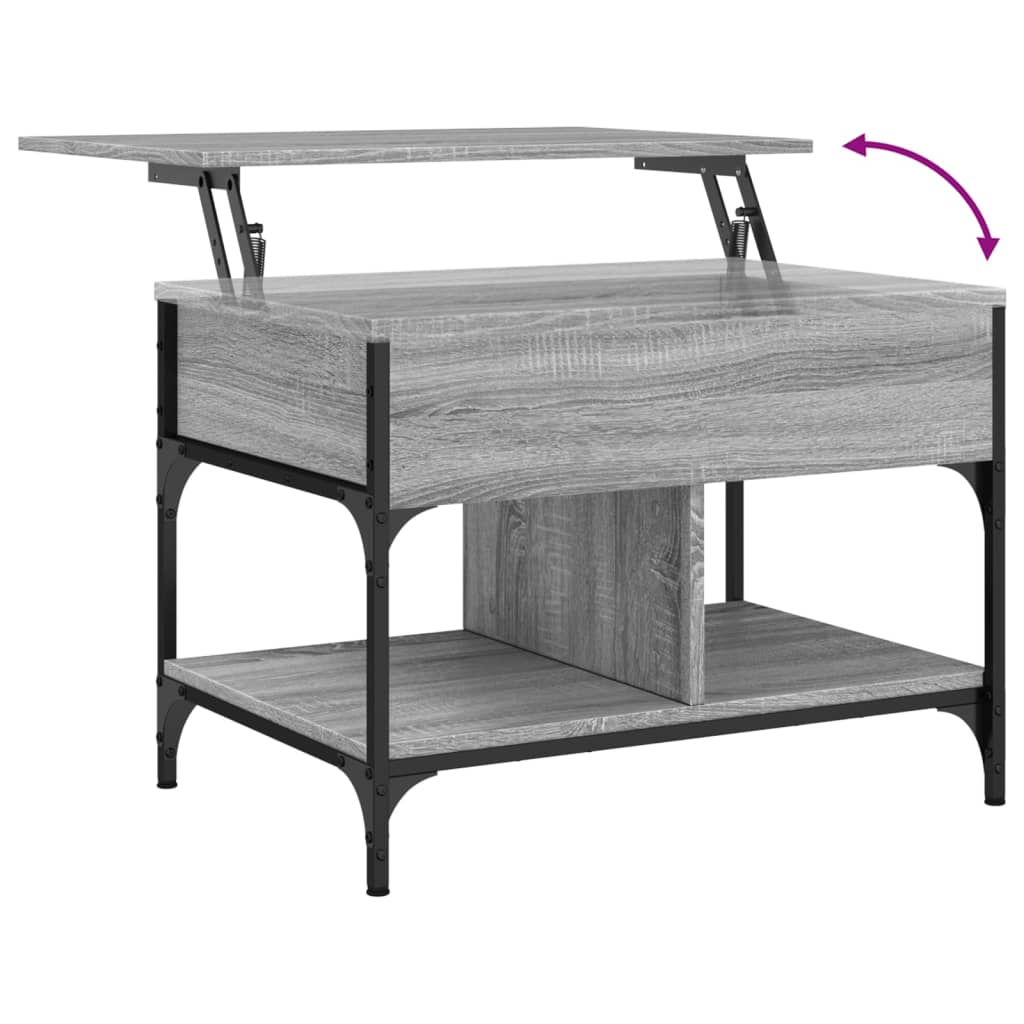 Table basse sonoma gris 70x50x50 cm bois d’ingénierie et métal - Tables basses