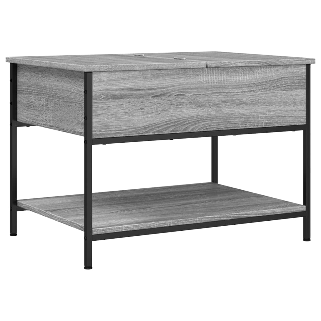 Table basse sonoma gris 70x50x50 cm bois d’ingénierie et métal - Tables basses