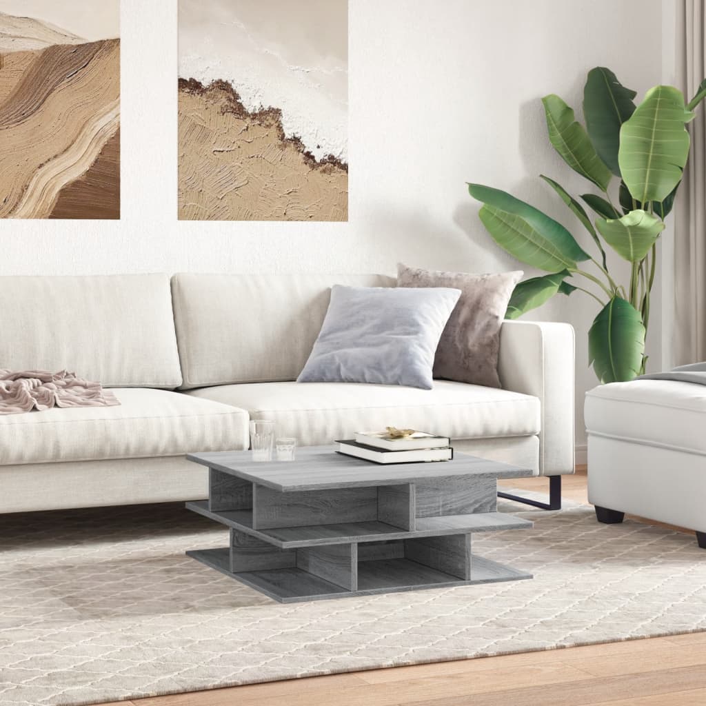 Table basse sonoma gris 70x70x29 cm bois d’ingénierie - Tables basses