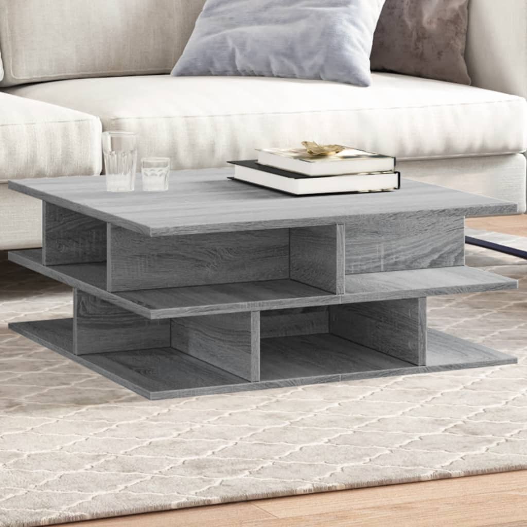 Table basse sonoma gris 70x70x29 cm bois d’ingénierie - Tables basses