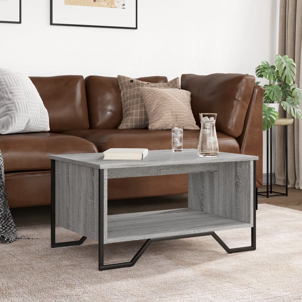 Table basse sonoma gris 75x51x40 cm bois d’ingénierie - Tables basses