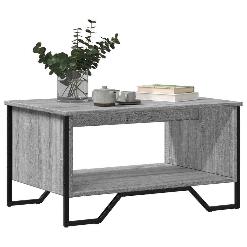 Table basse sonoma gris 75x51x40 cm bois d’ingénierie - Tables basses