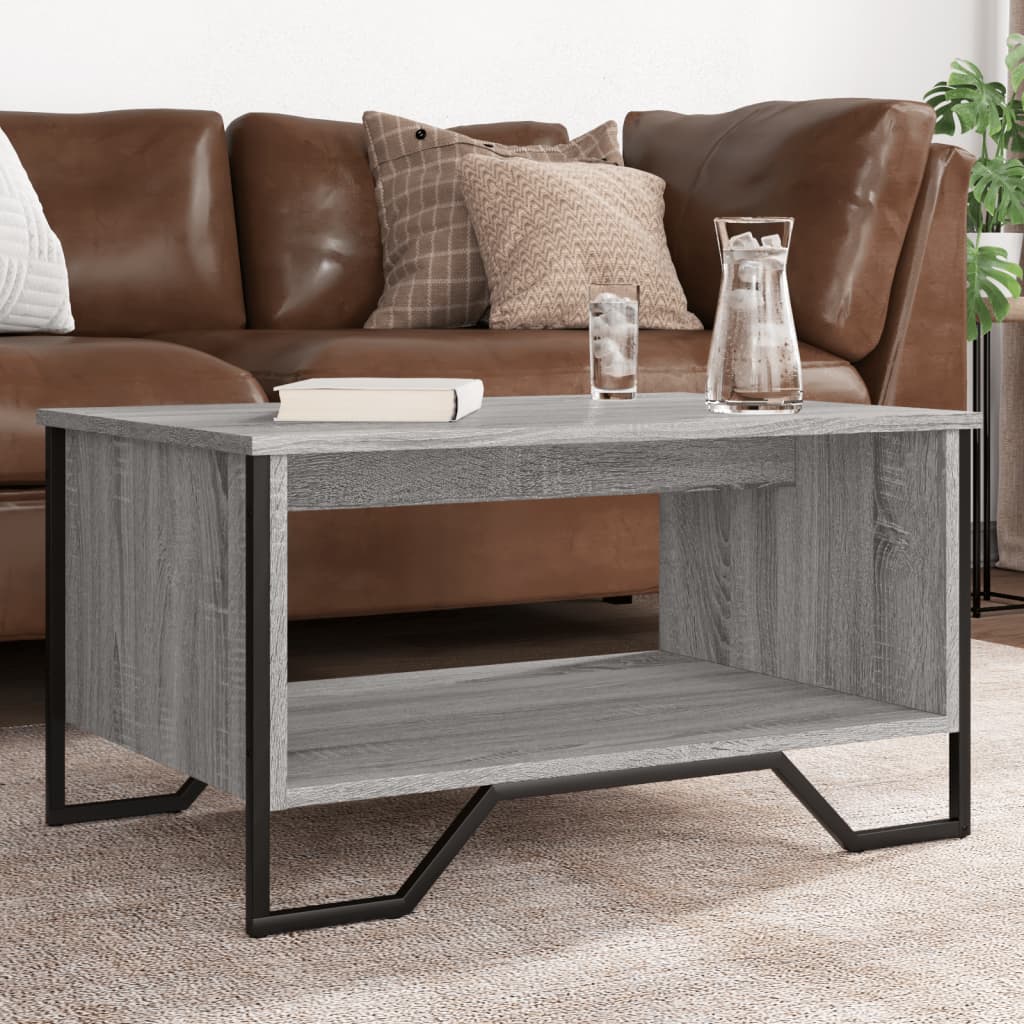 Table basse sonoma gris 75x51x40 cm bois d’ingénierie - Tables basses