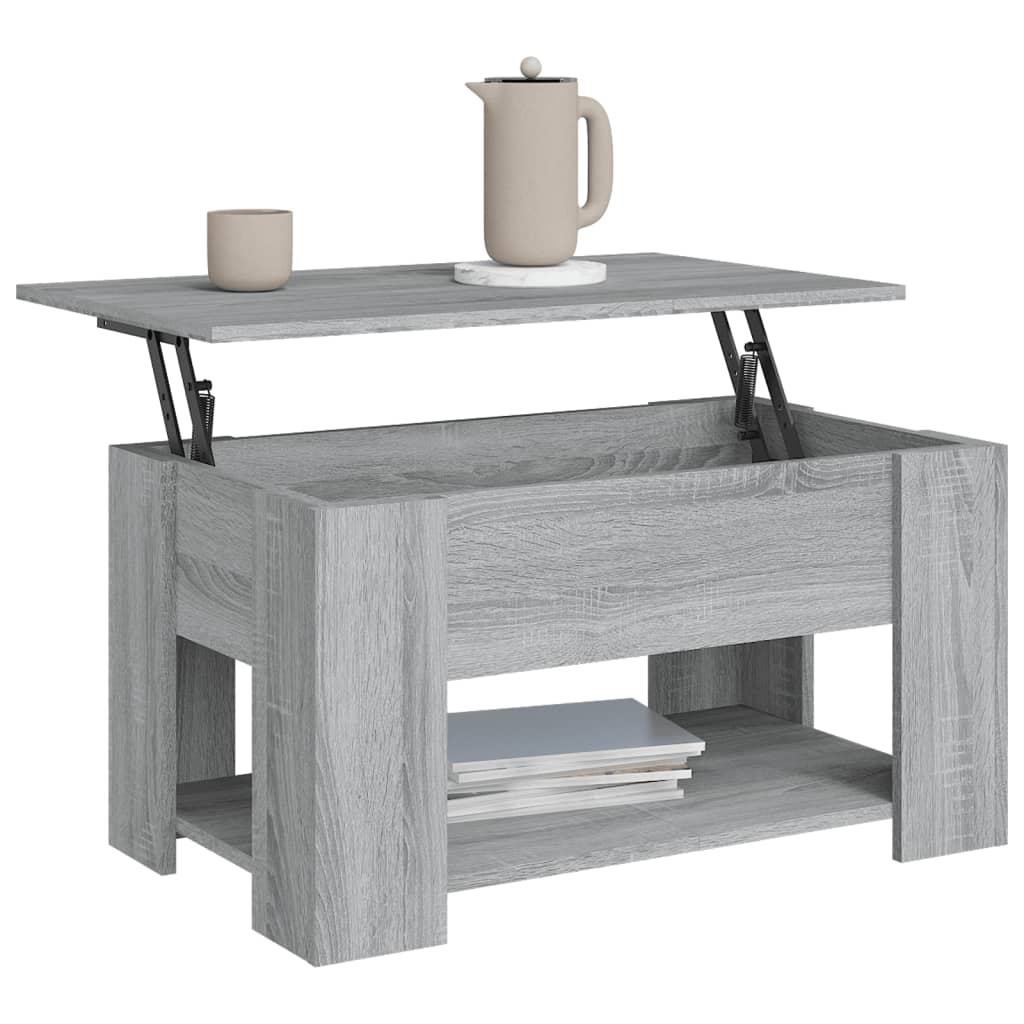 Table basse Sonoma gris 79x49x41 cm Bois d’ingénierie - Tables basses