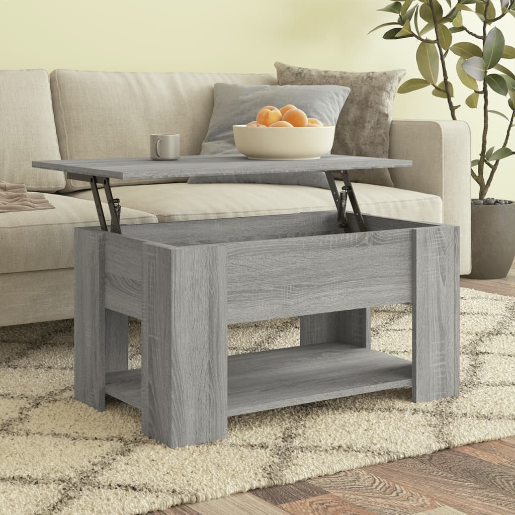 Table basse Sonoma gris 79x49x41 cm Bois d’ingénierie - Tables basses