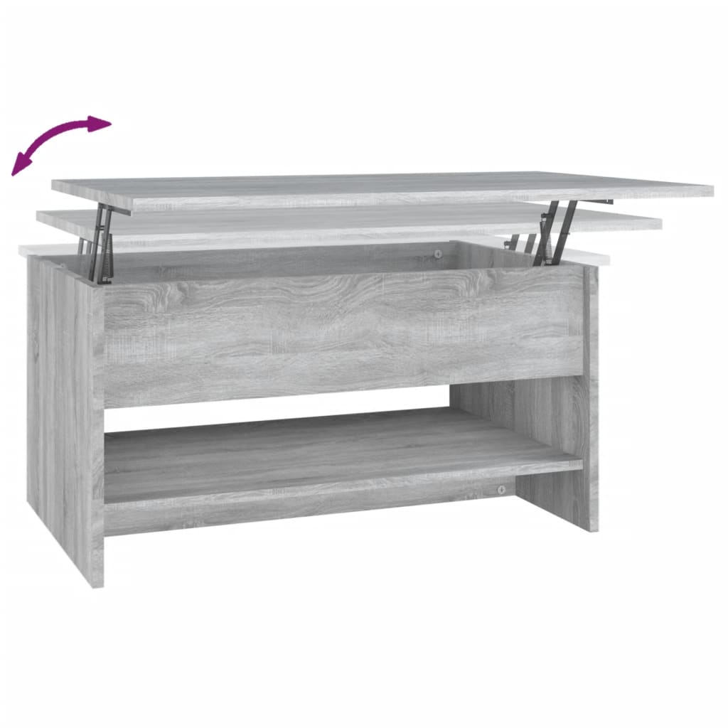 Table basse Sonoma gris 80x50x40 cm Bois d’ingénierie - Tables basses