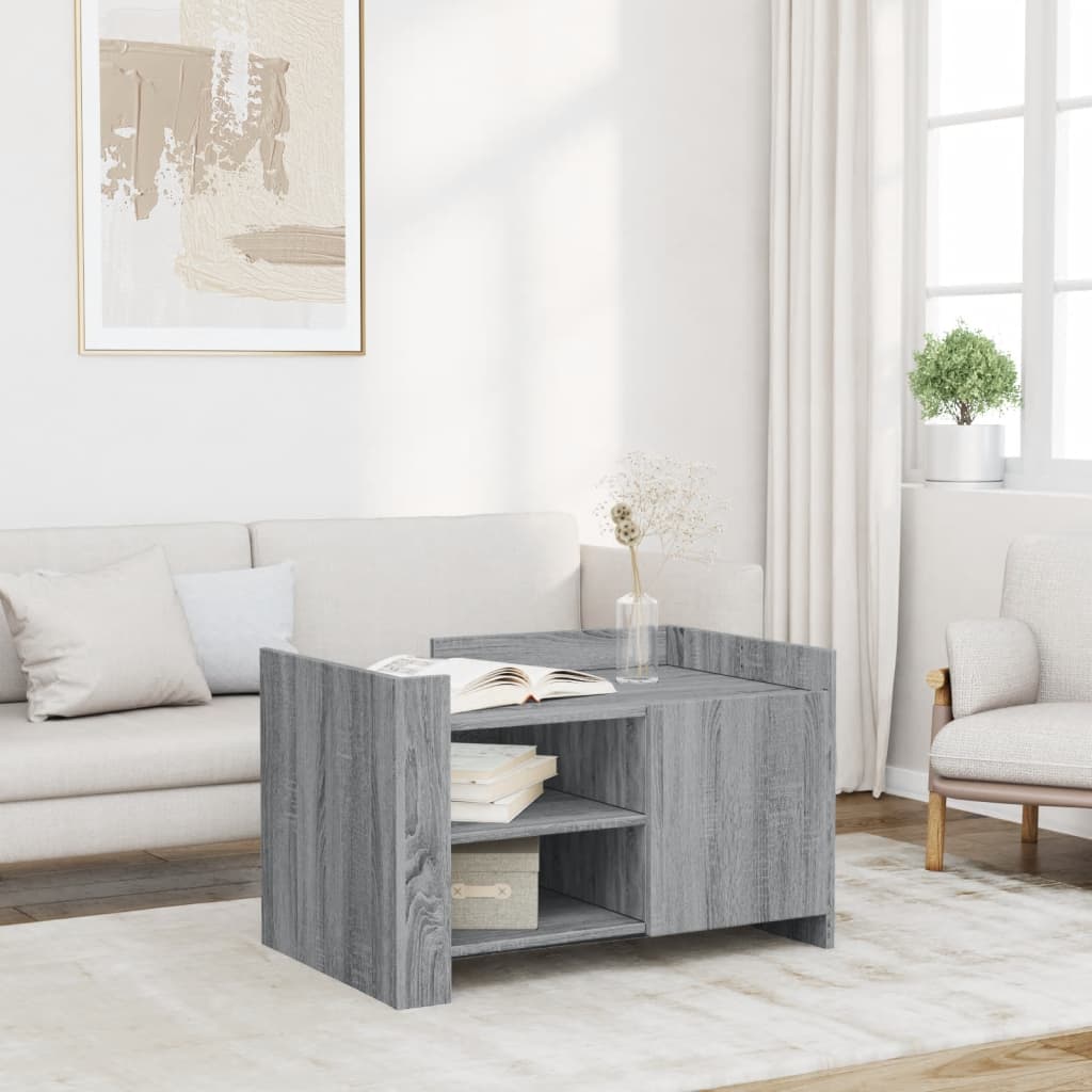 Table basse sonoma gris 80x50x50 cm Bois d’ingénierie - Tables basses