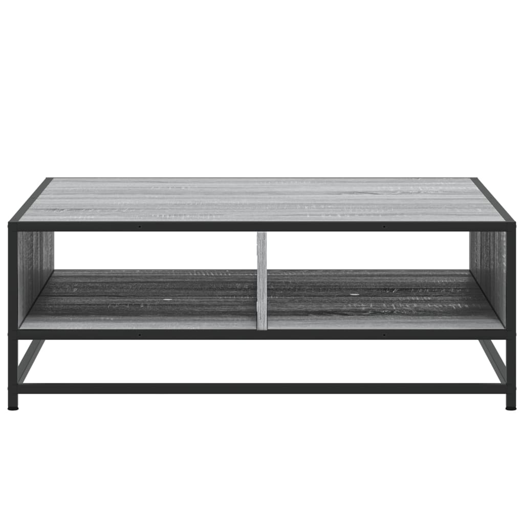 Table basse sonoma gris 80x80x30 cm bois d’ingénierie et métal - Tables basses