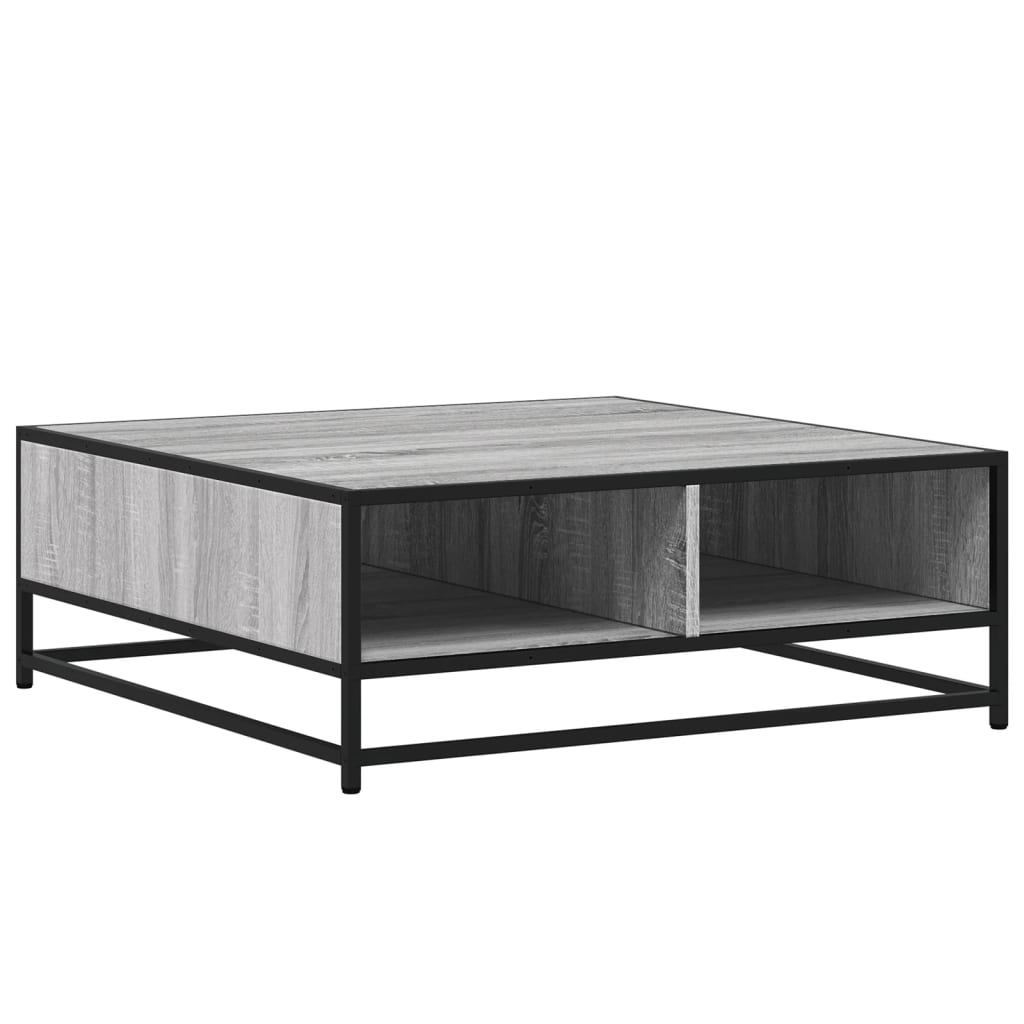 Table basse sonoma gris 80x80x30 cm bois d’ingénierie et métal - Tables basses