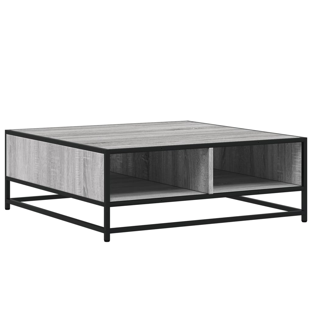Table basse sonoma gris 80x80x30 cm bois d’ingénierie et métal - Tables basses