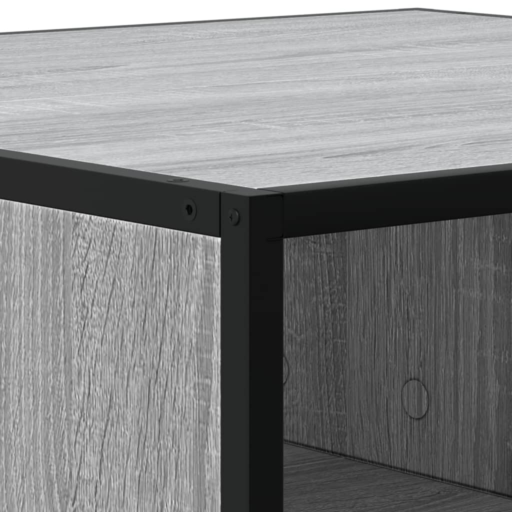 Table basse sonoma gris 80x80x30 cm bois d’ingénierie et métal - Tables basses