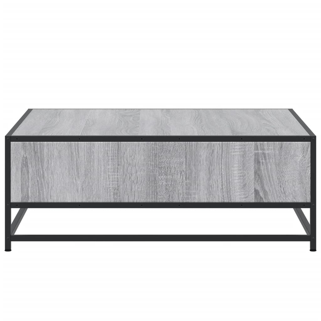 Table basse sonoma gris 80x80x30 cm bois d’ingénierie et métal - Tables basses