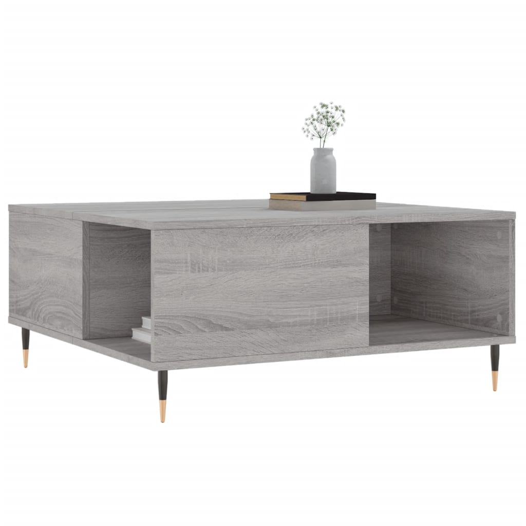 Table basse sonoma gris 80x80x36,5 cm bois d’ingénierie - Tables basses