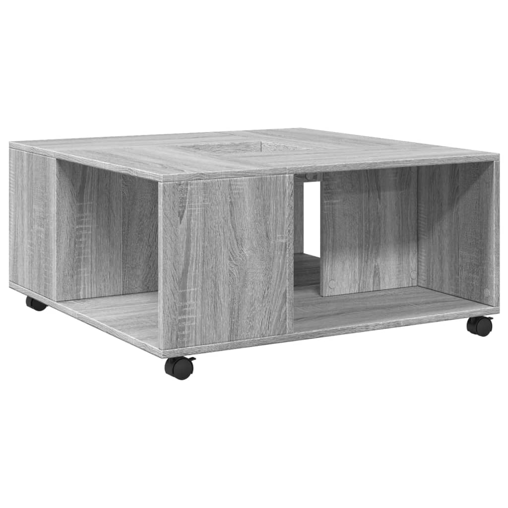 Table basse sonoma gris 80x80x40 cm bois d’ingénierie - Tables basses