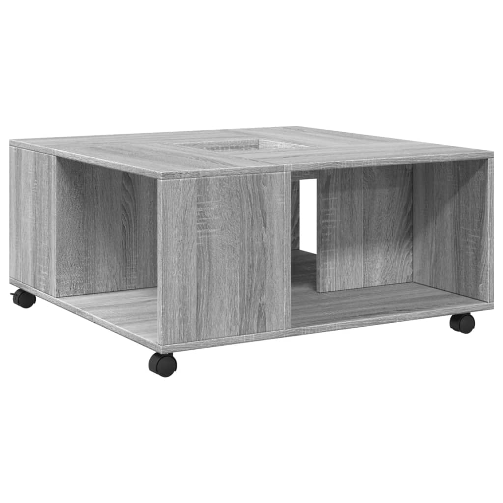 Table basse sonoma gris 80x80x40 cm bois d’ingénierie - Tables basses
