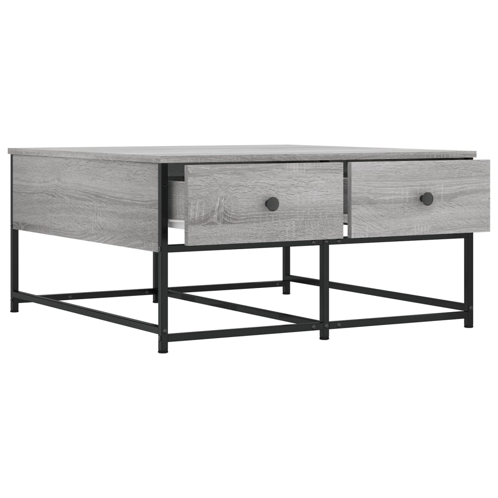 Table basse sonoma gris 80x80x40 cm bois d’ingénierie - Tables basses