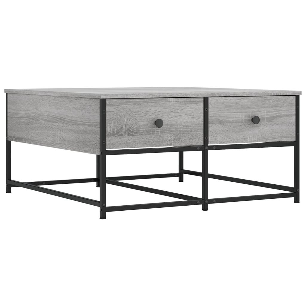 Table basse sonoma gris 80x80x40 cm bois d’ingénierie - Tables basses