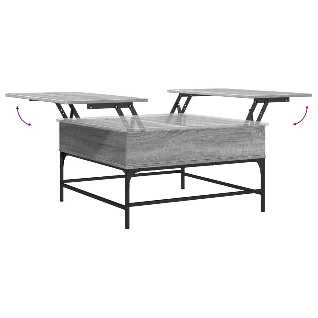 Table basse sonoma gris 80x80x45 cm bois d’ingénierie et métal - Tables basses