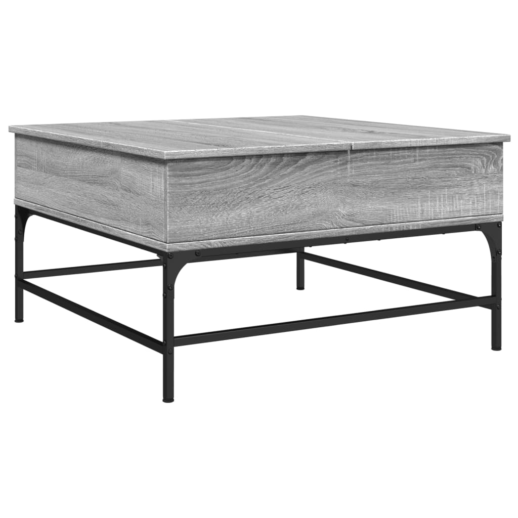 Table basse sonoma gris 80x80x45 cm bois d’ingénierie et métal - Tables basses