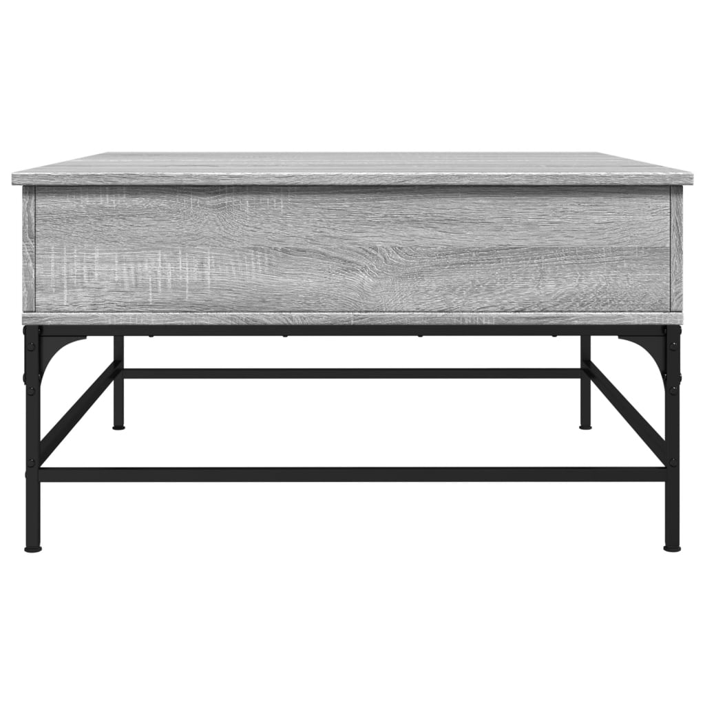 Table basse sonoma gris 80x80x45 cm bois d’ingénierie et métal - Tables basses
