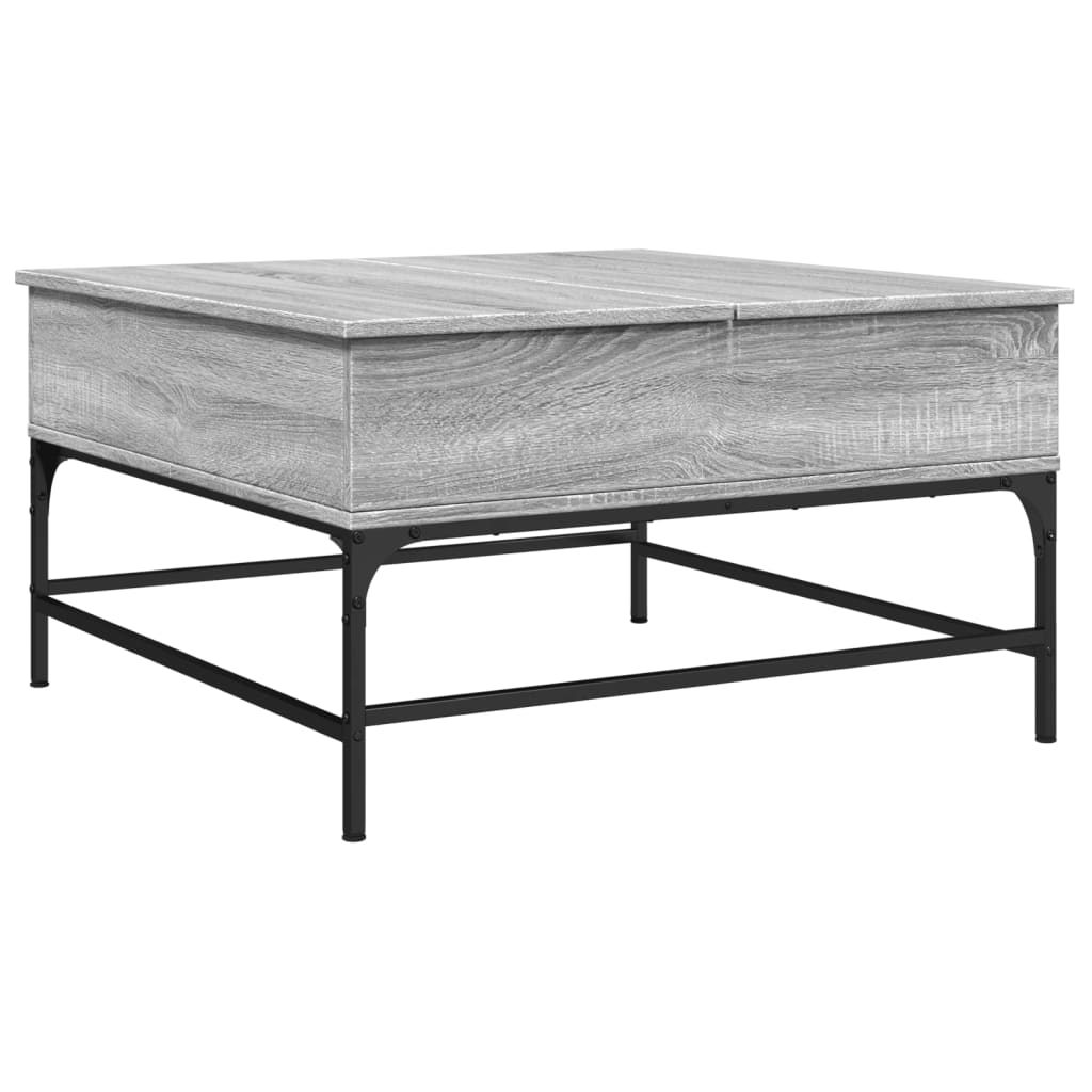 Table basse sonoma gris 80x80x45 cm bois d’ingénierie et métal - Tables basses