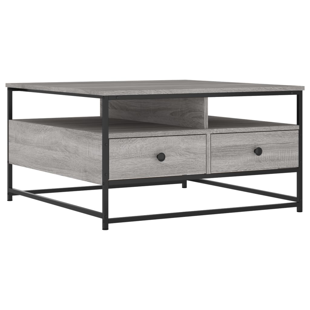 Table basse sonoma gris 80x80x45 cm bois d’ingénierie - Tables basses