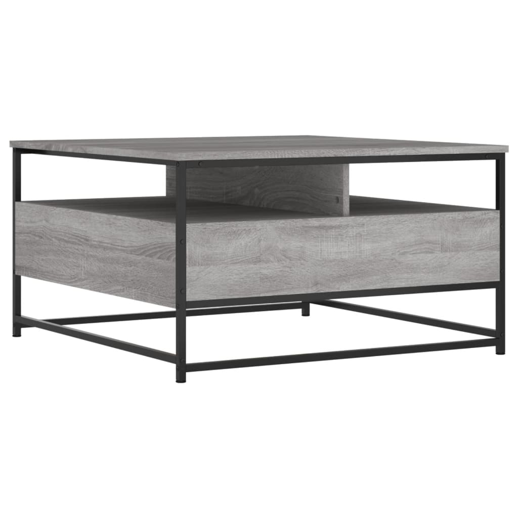 Table basse sonoma gris 80x80x45 cm bois d’ingénierie - Tables basses