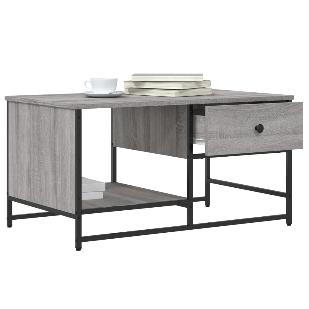 Table basse sonoma gris 85,5x51x45 cm bois d’ingénierie - Tables basses