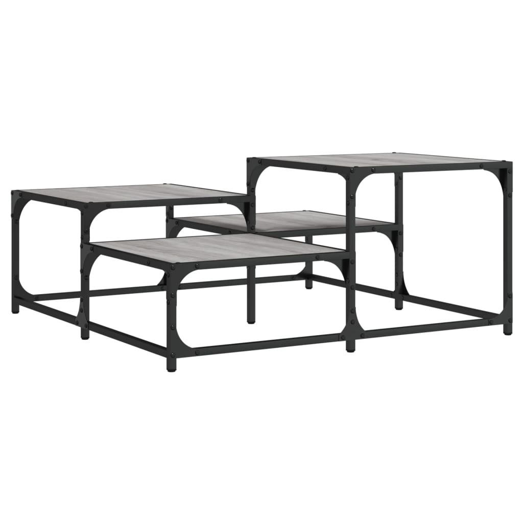 Table basse sonoma gris 87,5x87,5x40 cm bois d’ingénierie - Tables basses