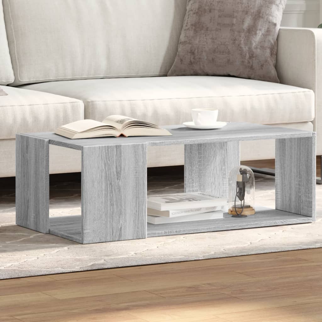 Table basse sonoma gris 89,5x48x30 cm bois d’ingénierie - Tables basses