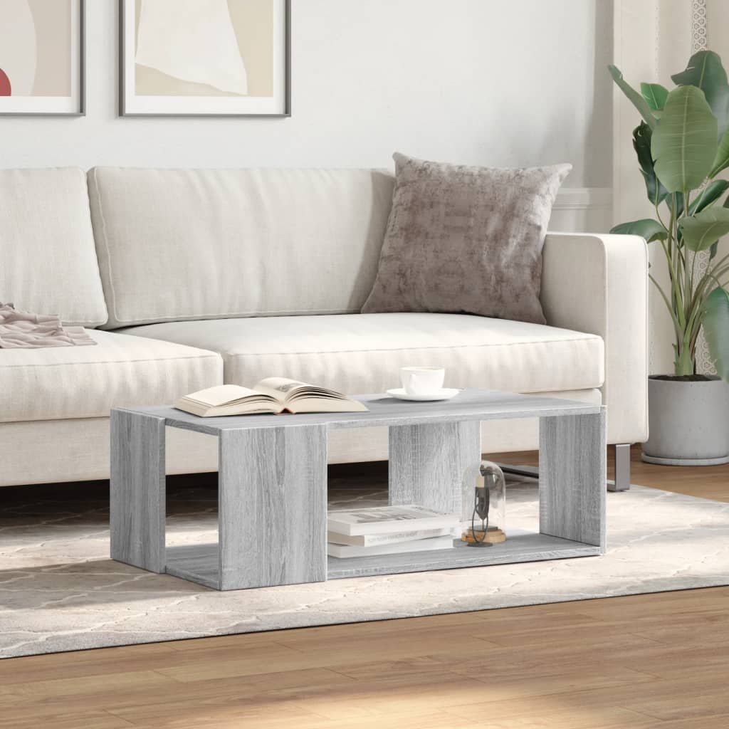 Table basse sonoma gris 89,5x48x30 cm bois d’ingénierie - Tables basses