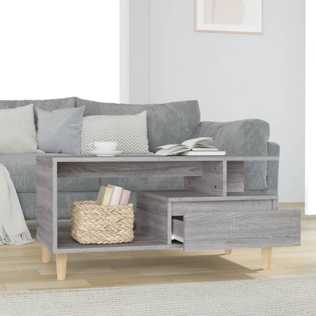 Table basse Sonoma gris 90x49x45 cm Bois d’ingénierie - Tables basses