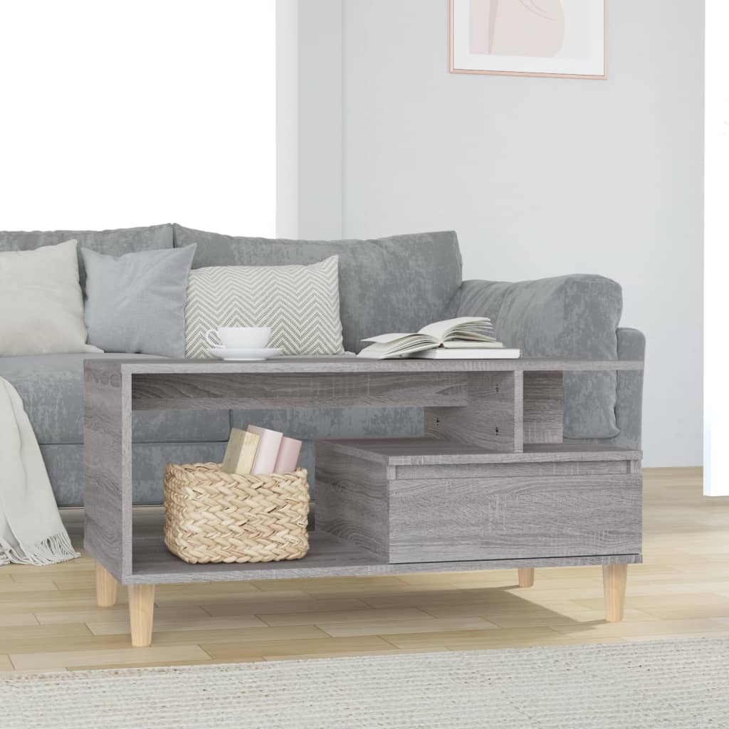 Table basse Sonoma gris 90x49x45 cm Bois d’ingénierie - Tables basses