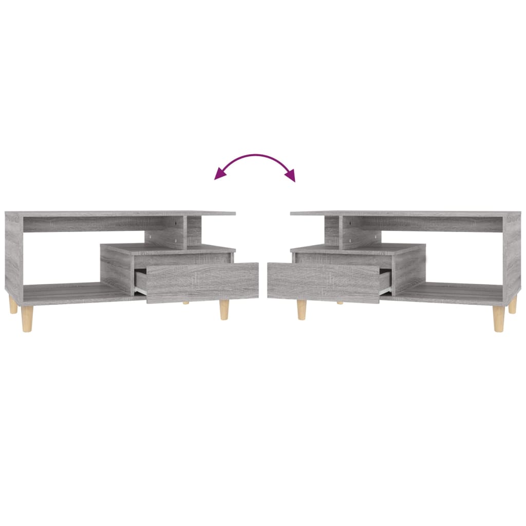 Table basse Sonoma gris 90x49x45 cm Bois d’ingénierie - Tables basses