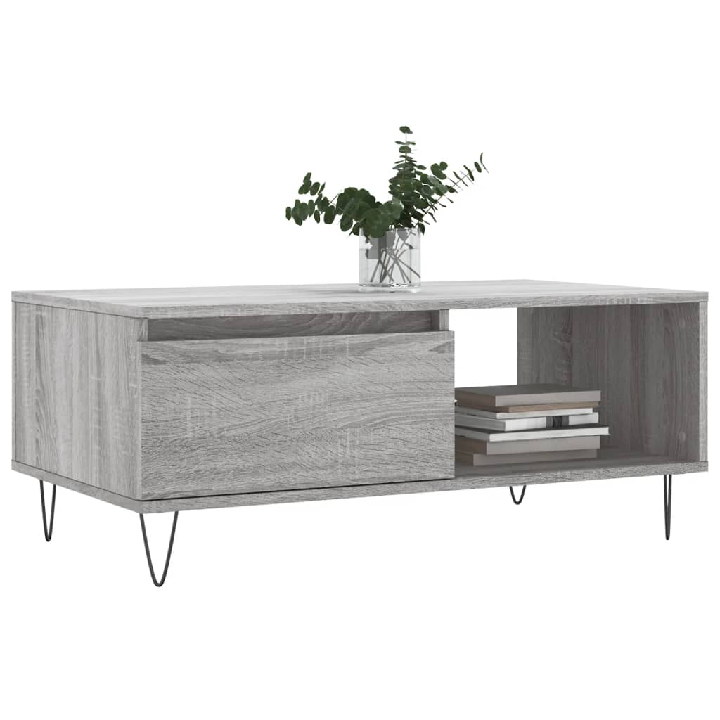 Table basse Sonoma gris 90x50x36,5 cm Bois d’ingénierie - Tables basses