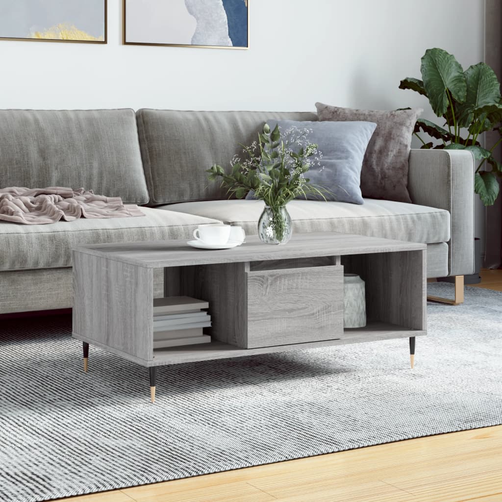 Table basse Sonoma gris 90x50x36,5 cm Bois d’ingénierie - Tables basses