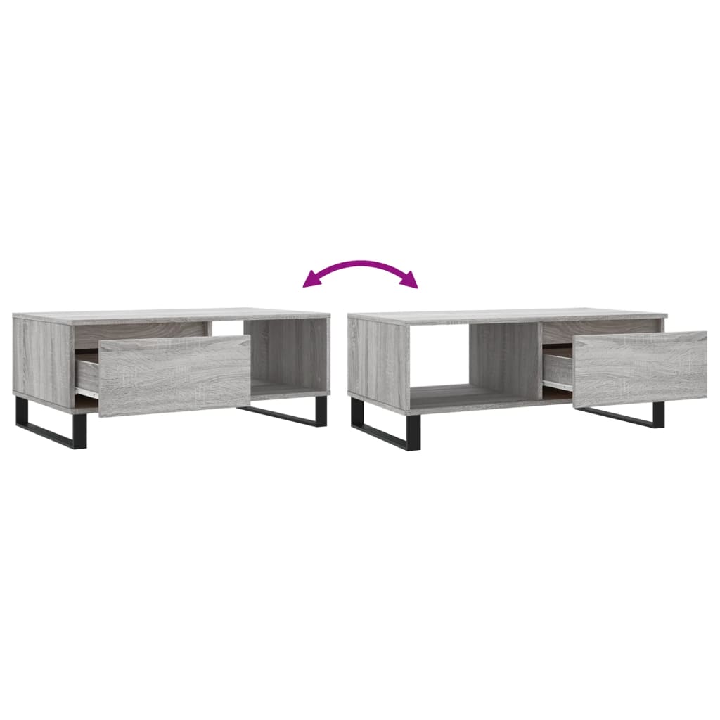 Table basse Sonoma gris 90x50x36,5 cm Bois d’ingénierie - Tables basses