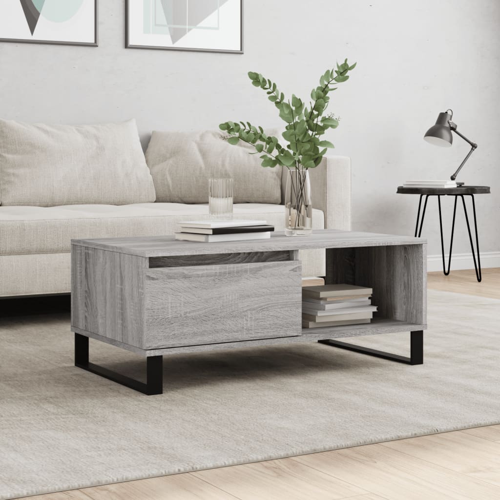Table basse Sonoma gris 90x50x36,5 cm Bois d’ingénierie - Tables basses