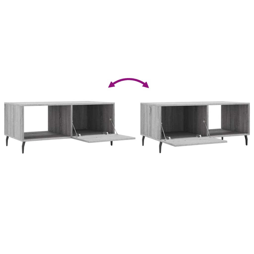 Table basse sonoma gris 90x50x40 cm bois d’ingénierie - Tables basses