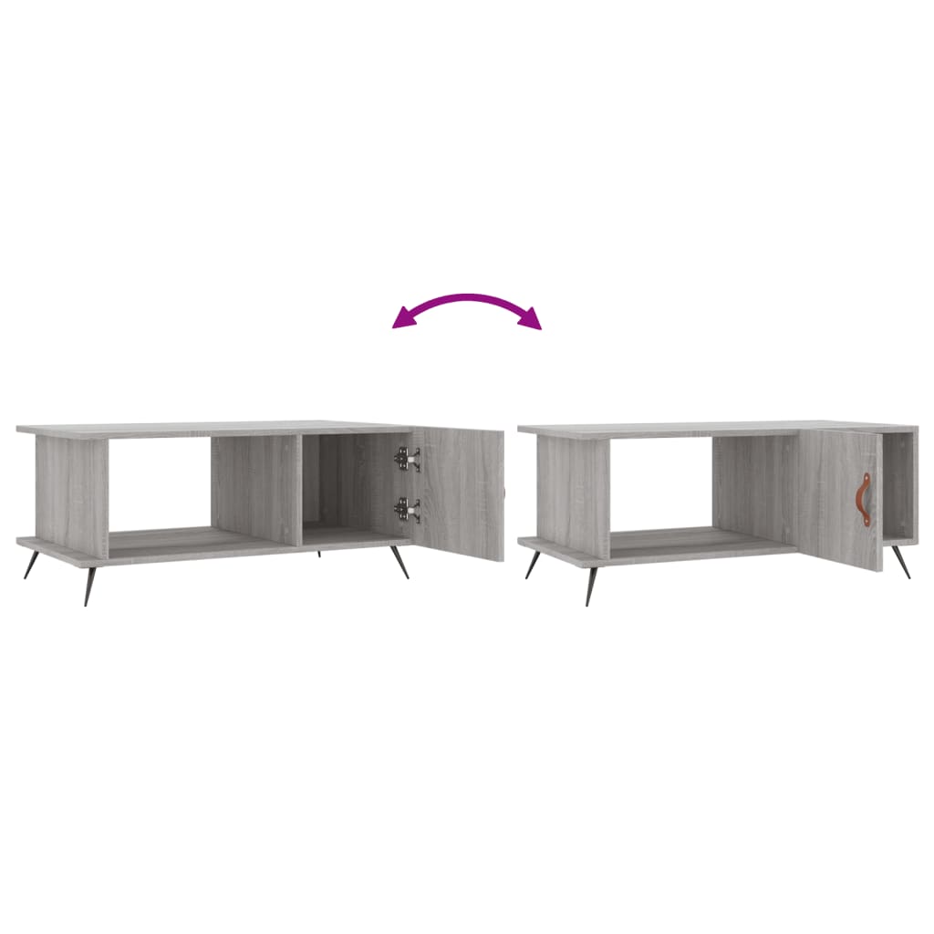 Table basse sonoma gris 90x50x40 cm bois d’ingénierie - Tables basses