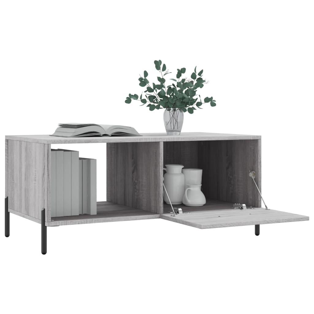 Table basse sonoma gris 90x50x40 cm bois d’ingénierie - Tables basses
