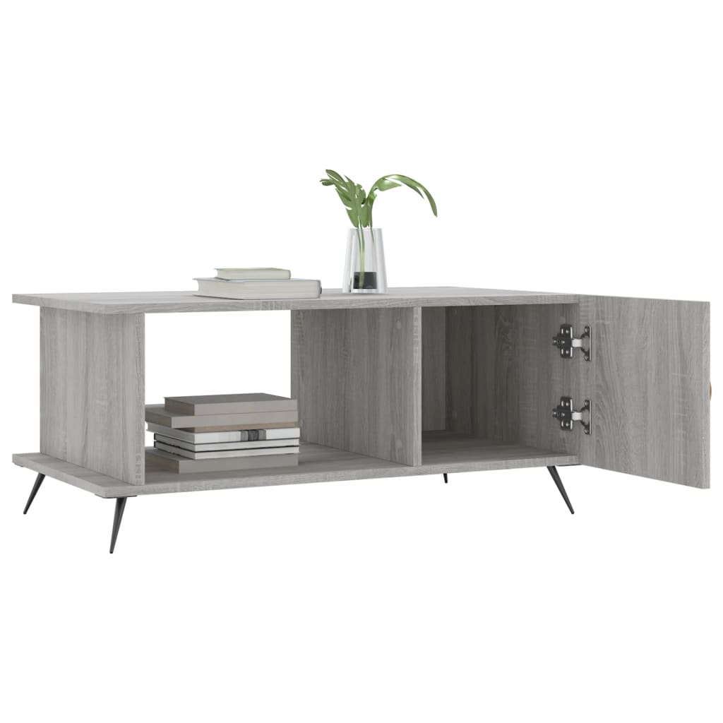 Table basse sonoma gris 90x50x40 cm bois d’ingénierie - Tables basses