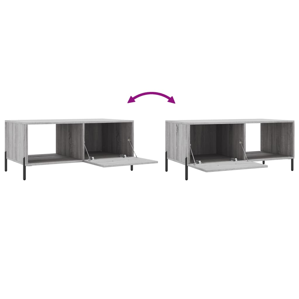 Table basse sonoma gris 90x50x40 cm bois d’ingénierie - Tables basses
