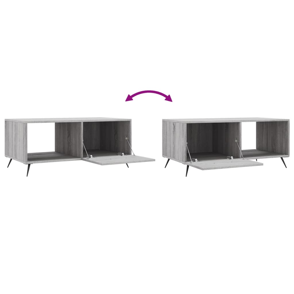 Table basse sonoma gris 90x50x40 cm bois d’ingénierie - Tables basses