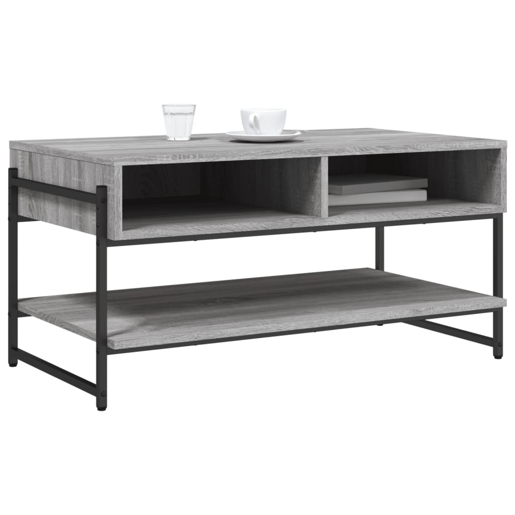 Table basse sonoma gris 90x50x45 cm bois d’ingénierie - Tables basses