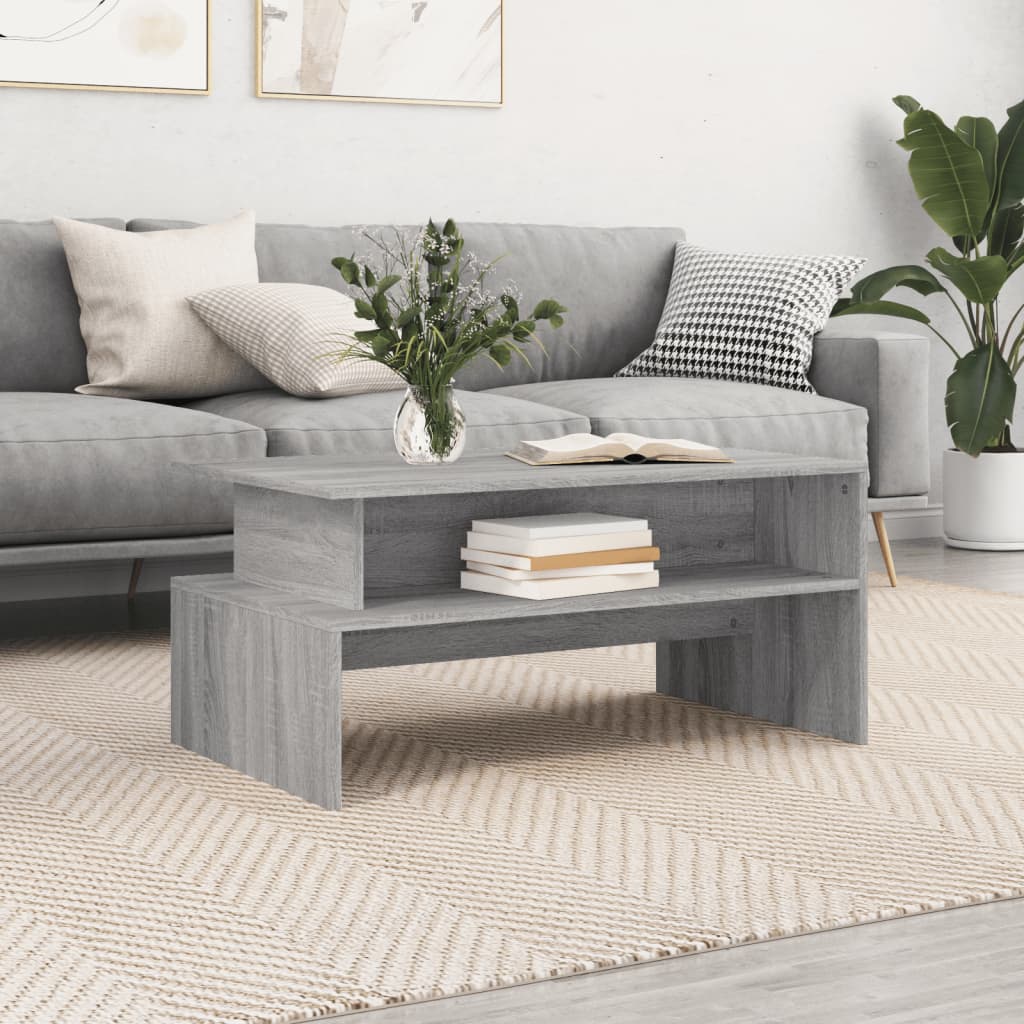 Table basse sonoma gris 90x55x42,5 cm bois d’ingénierie - Tables basses